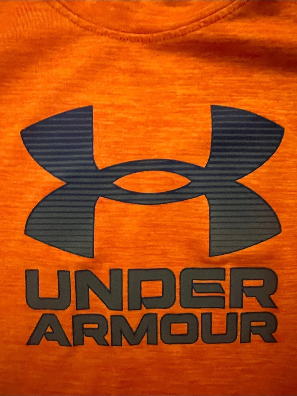 Under Armour Orange Heather Tee with Navy Logo